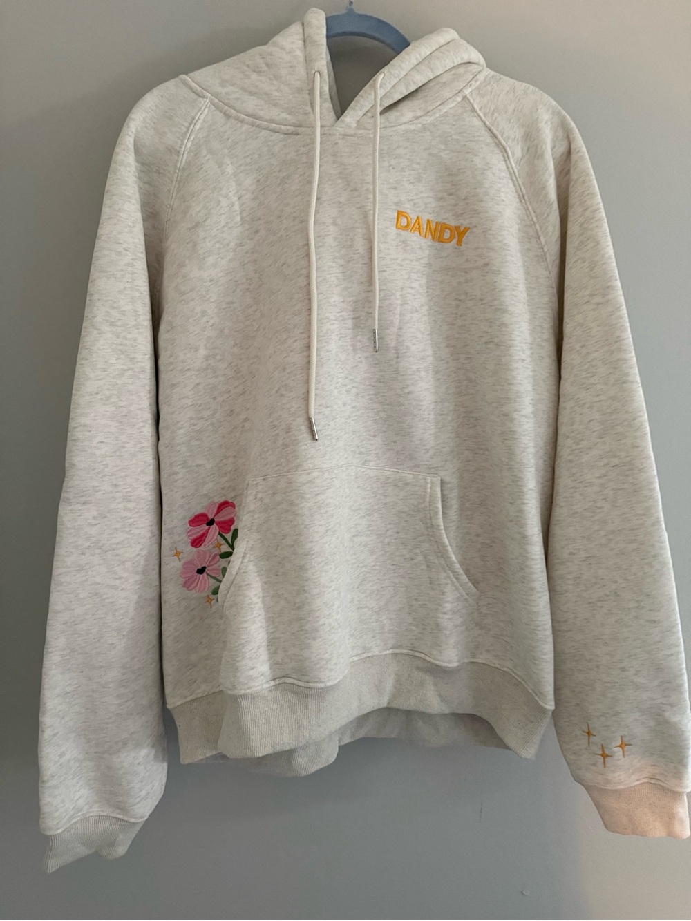Dandy Cream Floral Embroidered Hoodie